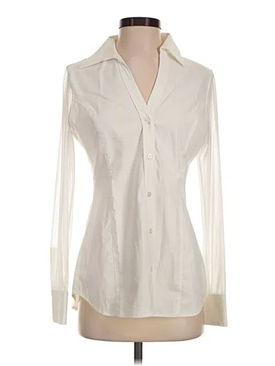 Pre-owned Anatomie Long Sleeve Blouse In Ivory
