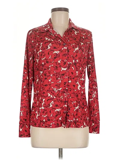 Pre-owned Anatomie Long Sleeve Blouse In Red