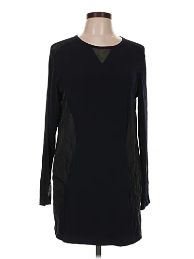 Pre-owned Anatomie Long Sleeve Top Black Crew Neck Tops
