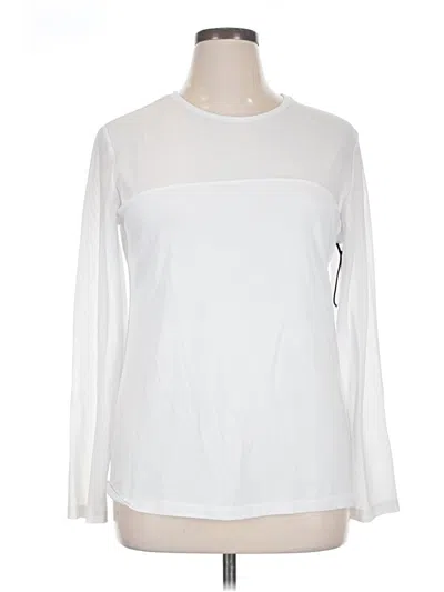Pre-owned Anatomie Long Sleeve Top White Crew Neck Tops