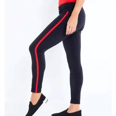 Anatomie Luisa Stripe Skinny Pant In Black Red