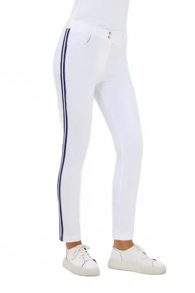 Anatomie Luli Pant In White W/navy & White Stripe In Multi