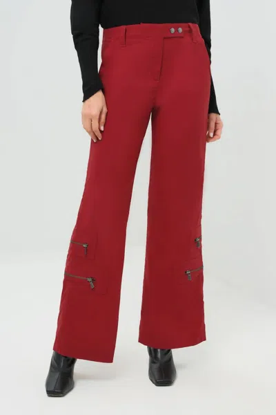 Anatomie Madonna Mid Weight Wide Leg Pant In Crimson In Pink