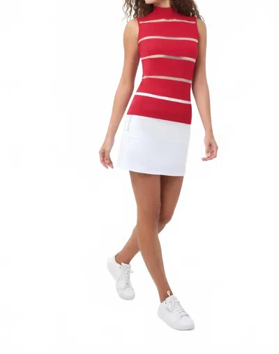 Anatomie Maxine Knit Mock Neck Top In Red In Multi