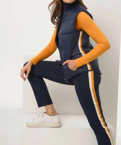 Anatomie Mccall Pant Stripe In Navy/tangerine In Multi