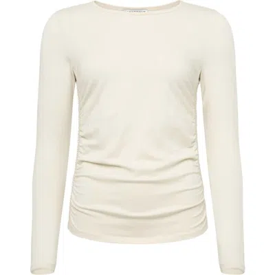 Anatomie Milly Ruched Long-sleeve Top In Ivory