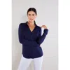 Anatomie Nikki Longsleeve Pique Shirt In Navy