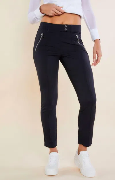 Anatomie Peggy Zippered Pants In Black In Blue