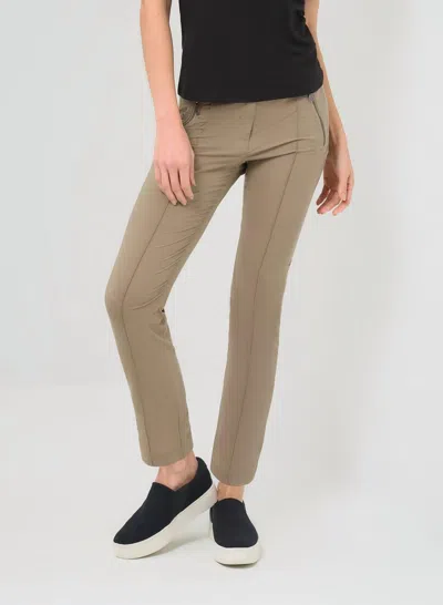 Anatomie Peggy Zippered Pants In Khaki In Green