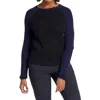 Anatomie Reilly Cashmere Colorblock Sweater In Navy/black In Blue