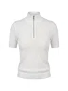 Anatomie Serena Quarter-zip Open-knit Top In White
