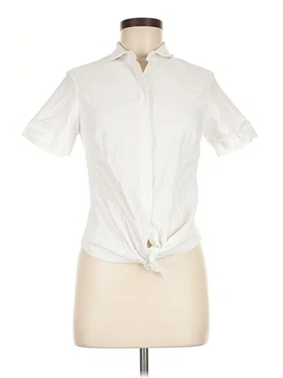Pre-owned Anatomie Short Sleeve Blouse In Ivory