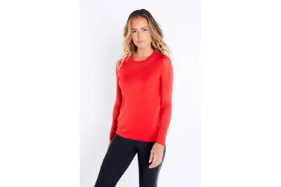 Anatomie Women's Kim Mesh-sleeve Top In Pima Modal In Atomic Red