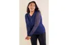 Anatomie Kim Mesh-sleeve Top In Navy