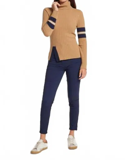 Anatomie Women's Lourdes Ribbed Cashmere Top In Navy/camel In Multi