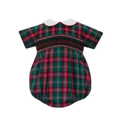 Anavini Kids' Boy's Plaid Smocked Short Sleeve Bubble In Multi