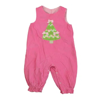 Anavini Kids' Girls Pink Green Christmas Tree Romper
