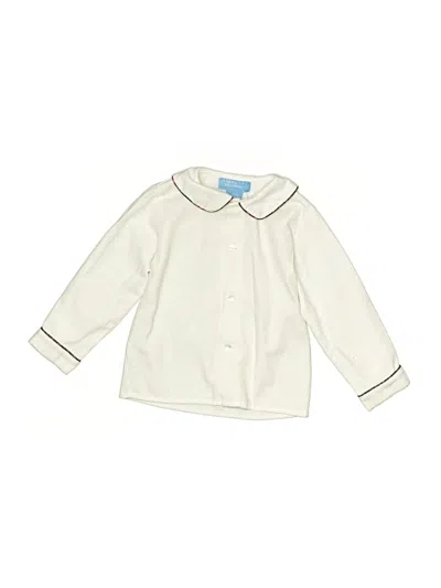 Pre-owned Anavini Kids' Long Sleeve Button Down Shirt In Ivory