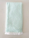 Anaya 2 Tone Turkish Cotton Waffle Bath Towel In Bright Aqua
