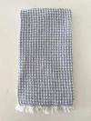 Anaya 2 Tone Turkish Cotton Waffle Bath Towel In Country Club Blue