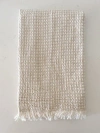 Anaya 2 Tone Turkish Cotton Waffle Bath Towel In Natural Beige