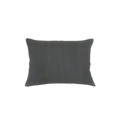 Anaya Antique Grey So Soft Linen Pillow 14x20 With Down Alternative Insert In Black