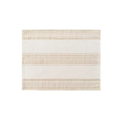 Anaya Beach Club Stripe Indoor Outdoor Placemat In Beige