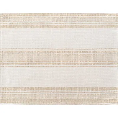 Anaya Beach Club Stripe Indoor Outdoor Placemat In Beige Stripe