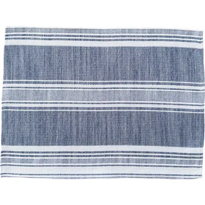 Anaya Beach Club Stripe Indoor Outdoor Placemat In Indigo