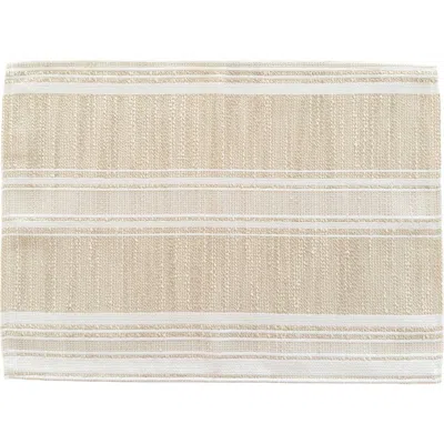 Anaya Beach Club Stripe Indoor Outdoor Placemat In Sandy Beige