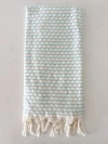 Anaya Beach Wave Turkish Cotton Beach Towel In Bright Aqua