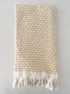 Anaya Beach Wave Turkish Cotton Beach Towel In Yellow