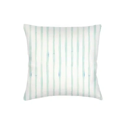 Anaya Beige Riviera Striped Linen Euro Pillow 26x26 With Down Insert In Beige,down Blend