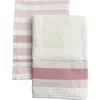 Anaya Bistro Stripes Kitchen Towels In Sangria Red