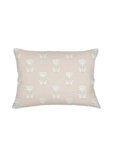 Anaya Block Print Linen Dutch Euro Pillow Down Insert In Beige