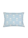 Anaya Block Print Linen Dutch Euro Pillow Down Insert In Blue