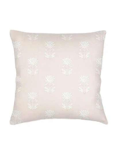 Anaya Block Print Linen Euro Pillow With Down Insert In Pink