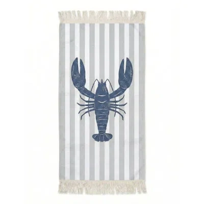 Anaya Blue Lobster Point Turkish Cotton Towel