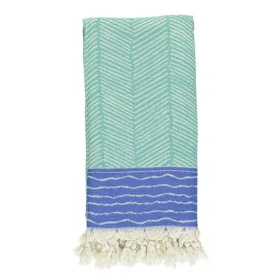 Anaya Blue Wharf Stripe Turkish Cotton Towel