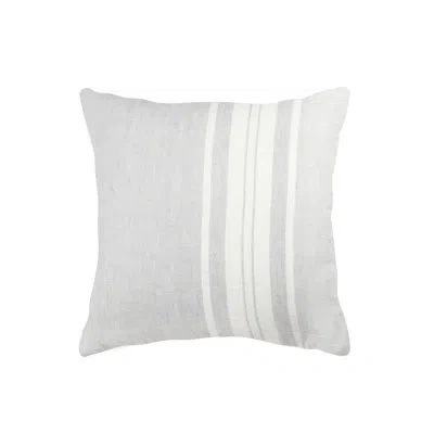 Anaya Bold Stripes 20 X 20 Down So Soft Linen Pillow In Light Gray,white,down Blend
