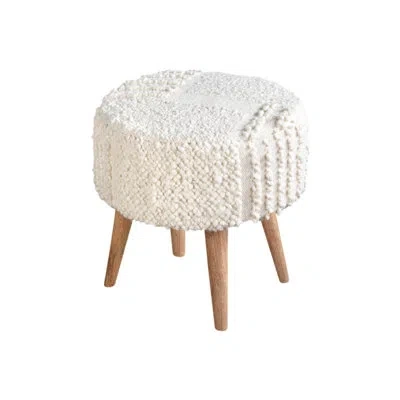 Anaya Boucle Patchwork Oversized Handwoven Stool