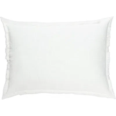 Anaya Bright White Fringe Linen Dutch Euro Pillow Cover Only