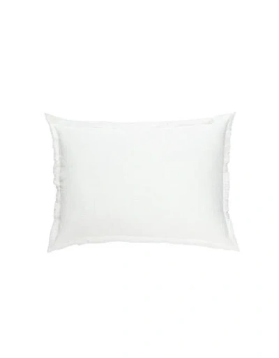 ANAYA ANAYA BRIGHT WHITE FRINGE LINEN DUTCH EURO PILLOW WITH DOWN INSERT