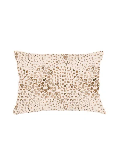 Anaya Brown Cheetah Velvet Pillow 14x20 With Down Alternative Insert In Neutral