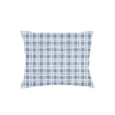 Anaya Cape Blue Estate Plaid Linen Pillow King Sham