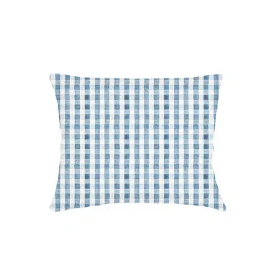 Anaya Chambray Blue Gingham Linen Dutch Euro Pillow 28x36 Cover Only