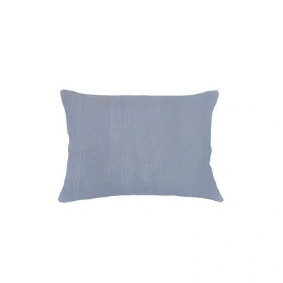 Anaya Chambray Blue So Soft Linen Pillow 14x20 With Down Insert In Gray