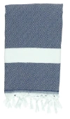 Anaya Charleston Stripe Turkish Cotton Beach Towel In Blue