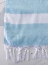 Anaya Charleston Stripe Turkish Cotton Beach Towel In Bay Blue