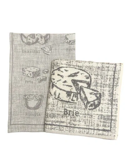 Anaya Cheese Course Kitchen Towels In Dark Grey